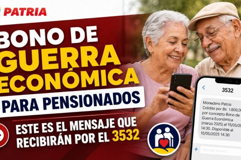 Bono de Guerra Económica para Pensionados - Este es el Mensaje que Recibirán por el 3532