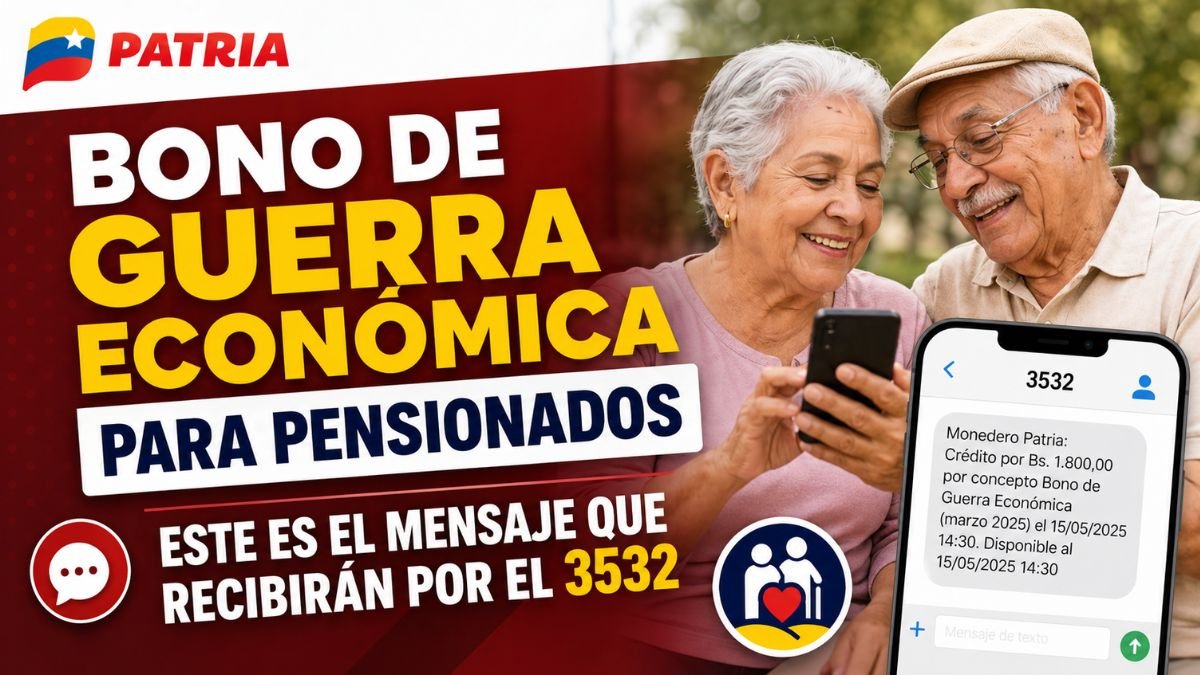 Bono de Guerra Económica para Pensionados - Este es el Mensaje que Recibirán por el 3532