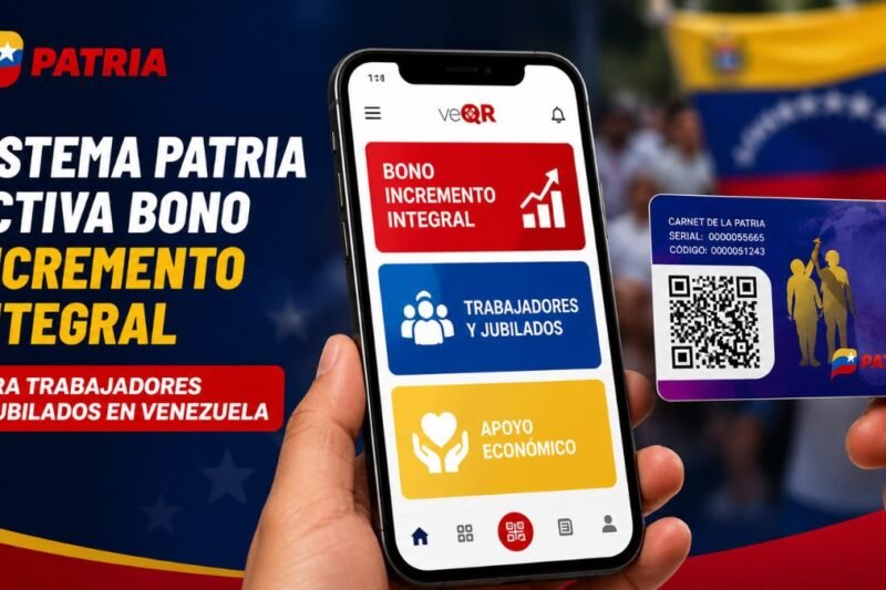 Sistema Patria Activa Bono Incremento Integral Para Trabajadores y Jubilados En Venezuela