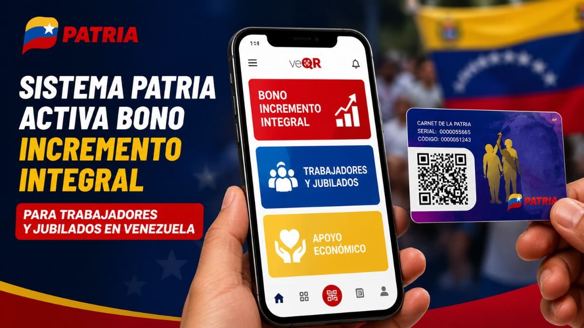 Sistema Patria Activa Bono Incremento Integral Para Trabajadores y Jubilados En Venezuela